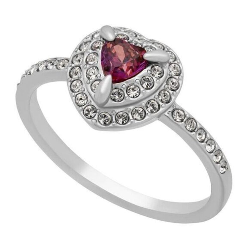 SWAROVSKI NWT One Rhodium Plated Crystal Heart Ring SIZE 6